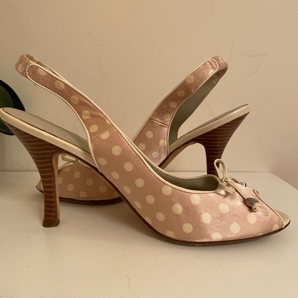 Circa Joan & David Pink Polka Dot w/ Bow Heels - Picture 6 of 12